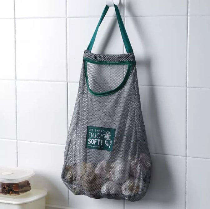 Household Wall Hanging Storage Net Bag, Washable Mesh Grocery Bags, Kitchen Onion Bag, Garlic Storage Basket, Multipurpose Breathable Fruit And Vegetable Bag Household Wall Hanging Storage Net Bag, Washable Mesh Grocery Bags, Kitchen Onion Bag, Garlic Storage Basket, Multipurpose Breathable Fruit And Vegetable Bag